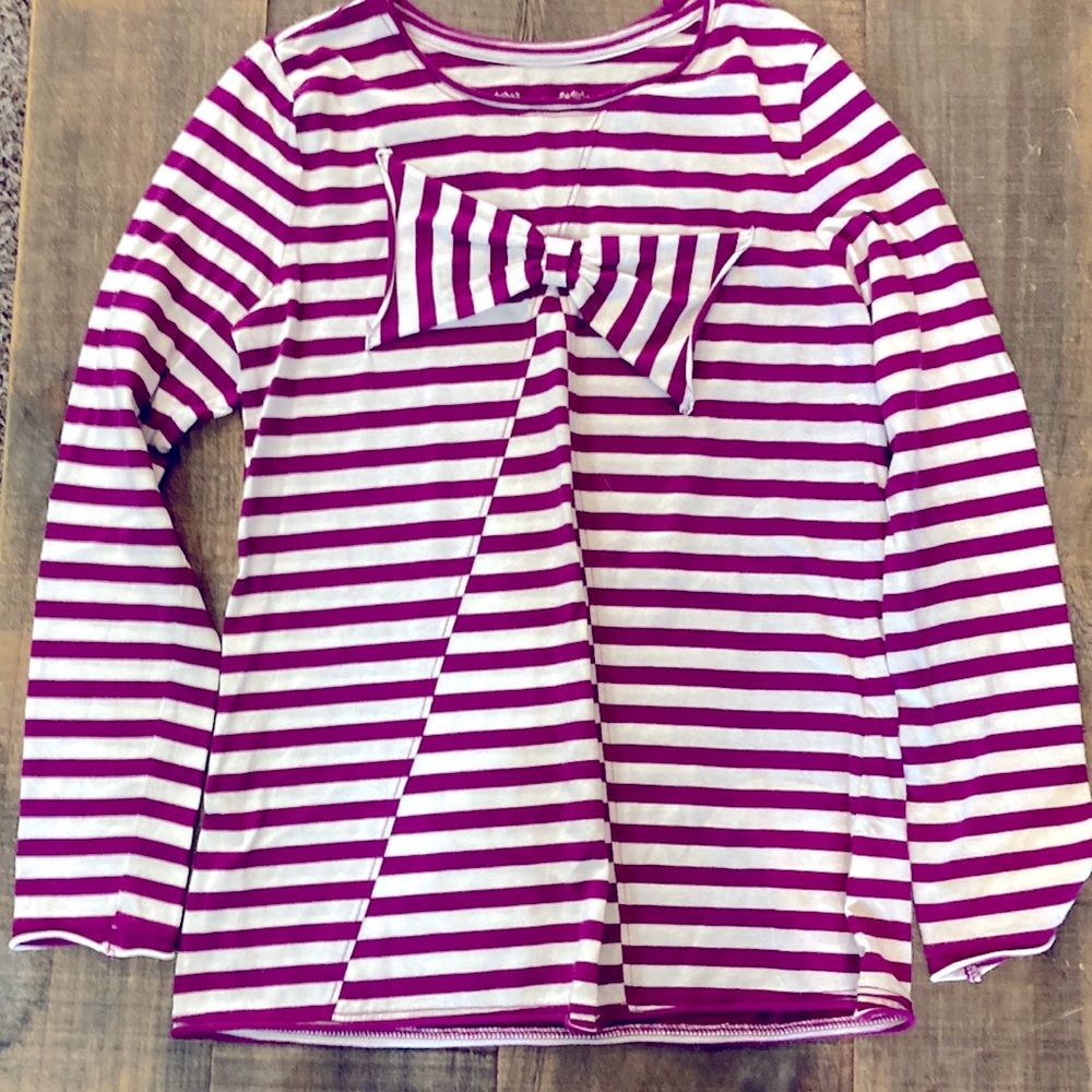 Red Camel Girls Purple and White Striped Long Sleeve Shirt (Size L)